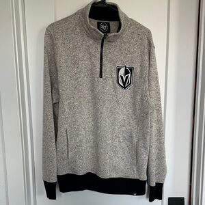 47 Heather Gray Zip-Up Men's Sweater Las Vegas golden knights